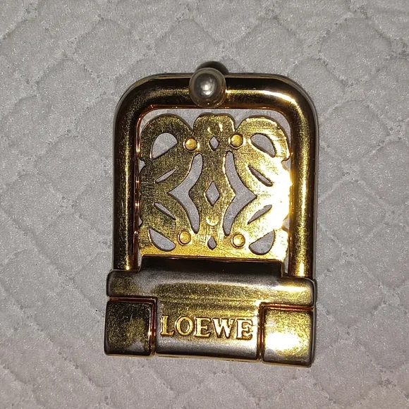 Loewe Anagram Gold & Silver Tone Belt Buckle LOEWE Anagram Reversible Leather Belt | Saks Fifth Avenue main image 3